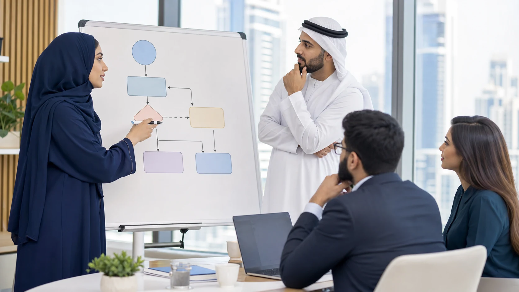 Dubai professionals mapping an AI agent workflow