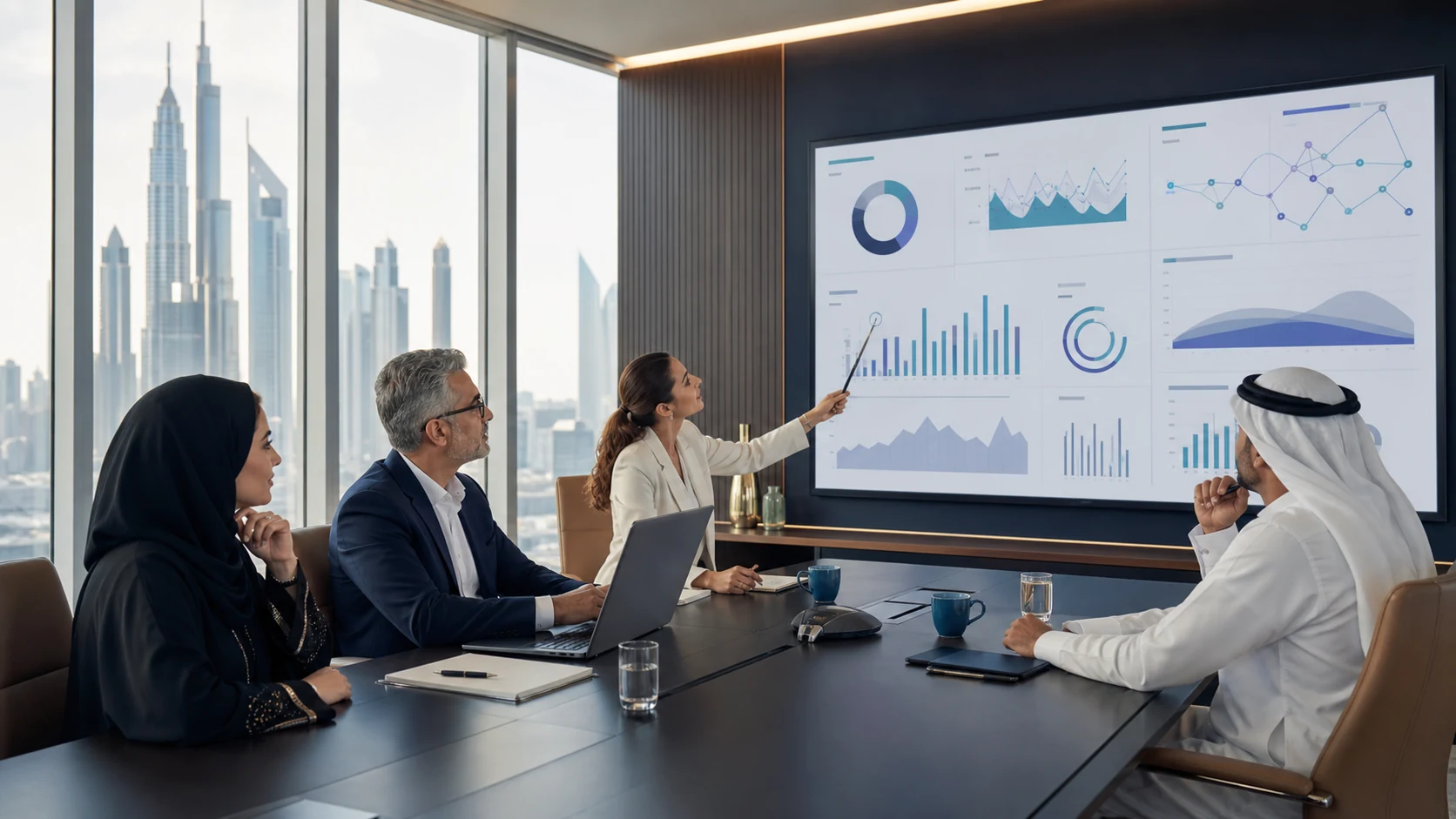 Customer experience leaders reviewing service insights in Dubai