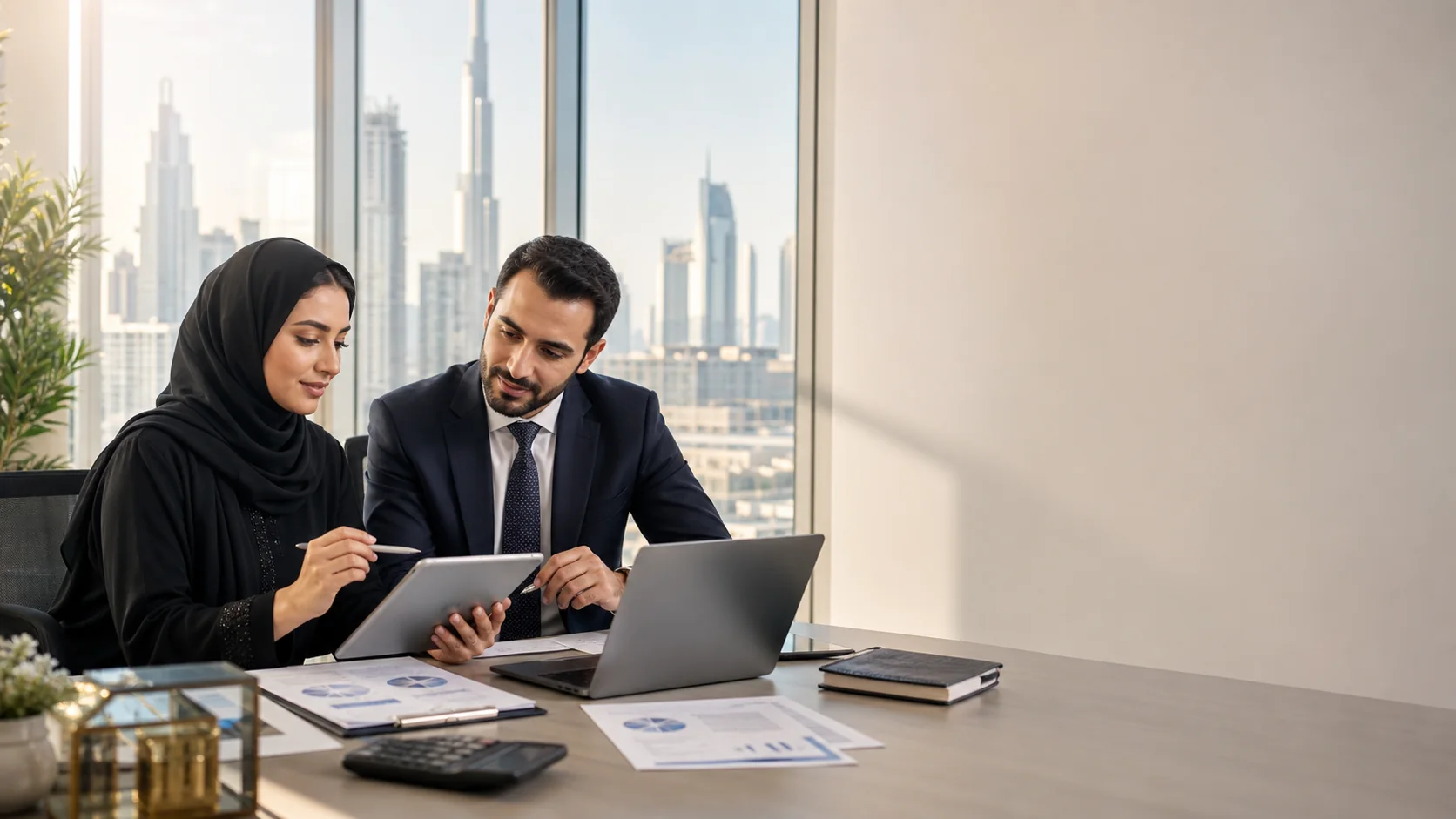 Internal audit professionals reviewing AI-supported audit data in Dubai
