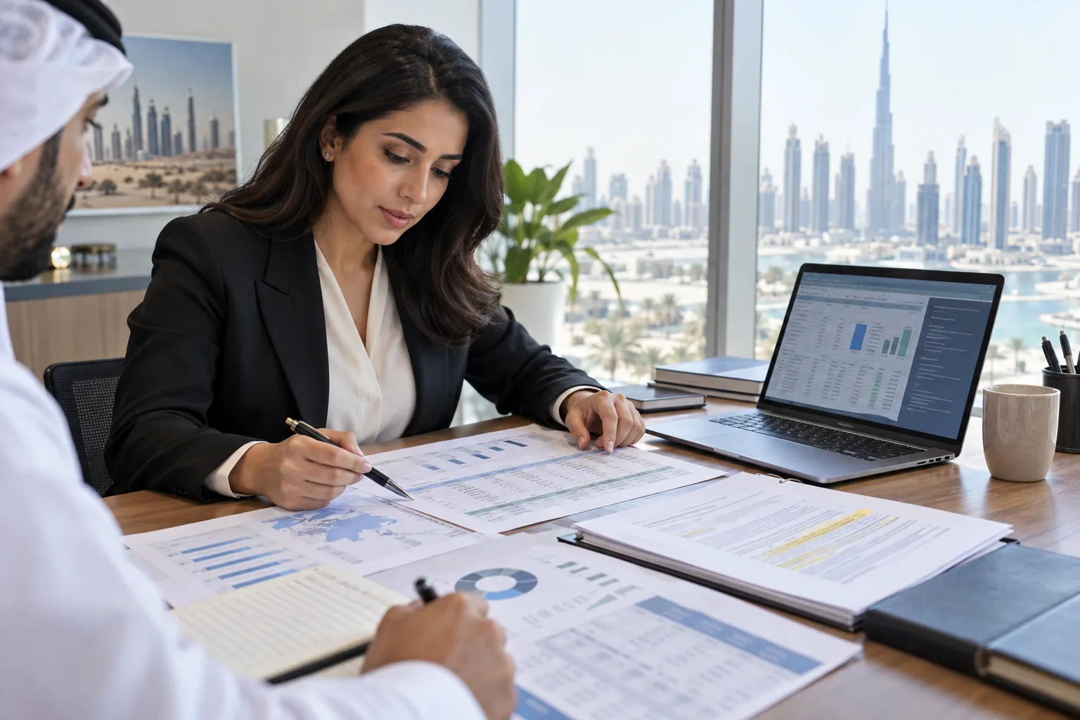Dubai procurement team reviewing AI-assisted spend and supplier analysis