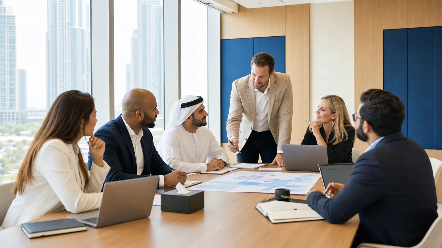 Professionals in a Dubai AI sales training workshop