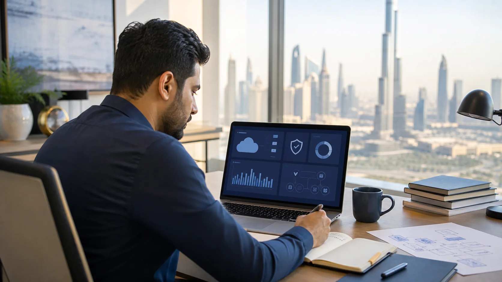 Cloud security professional studying CCSP learning resources in Dubai