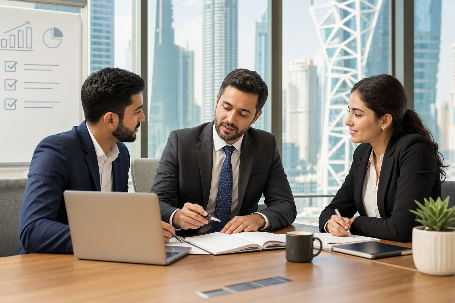 Finance mentor explaining a CFA registration and career route to professionals in Dubai