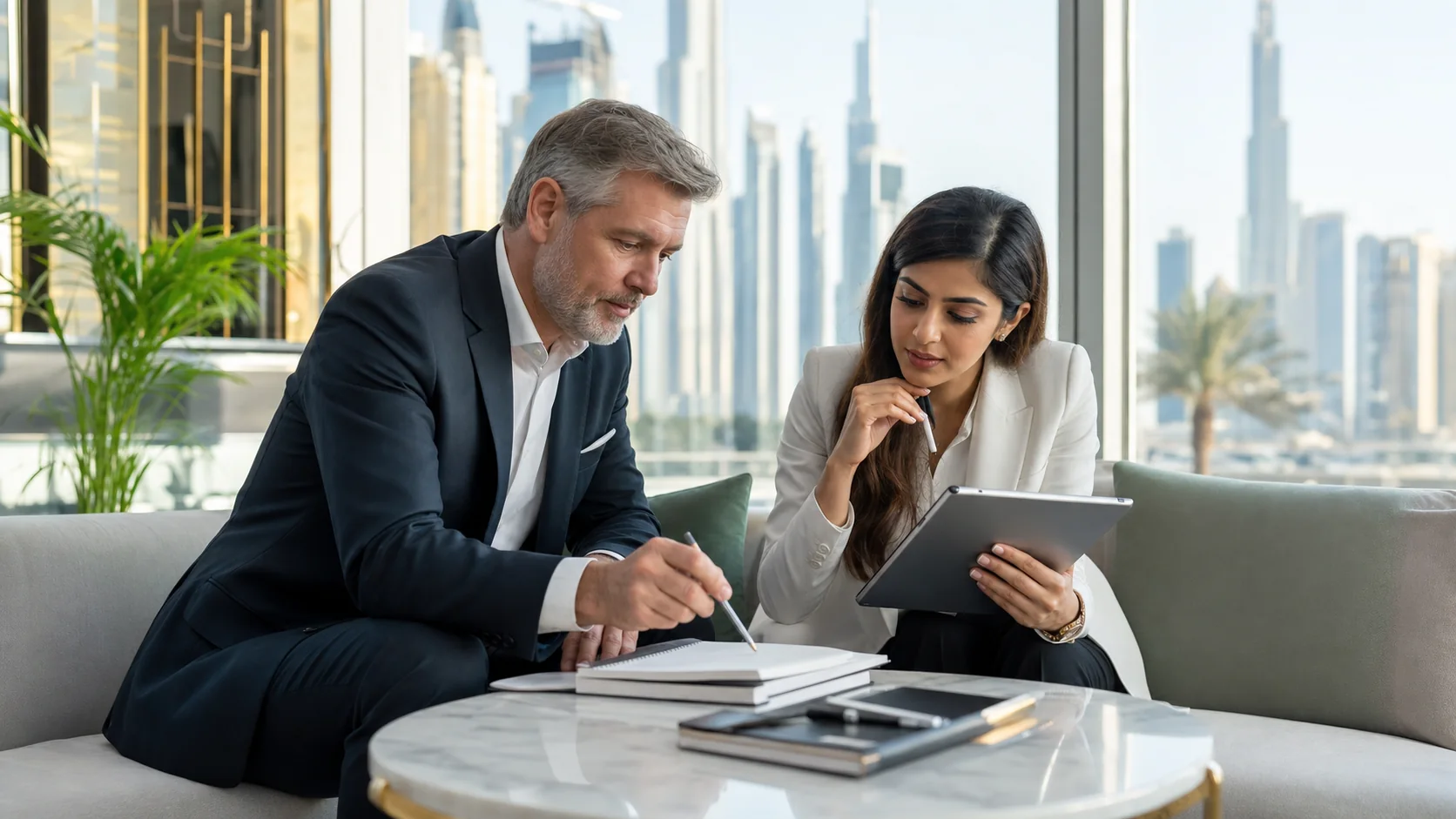 Finance mentor and CFA candidate discussing career and study planning in Dubai