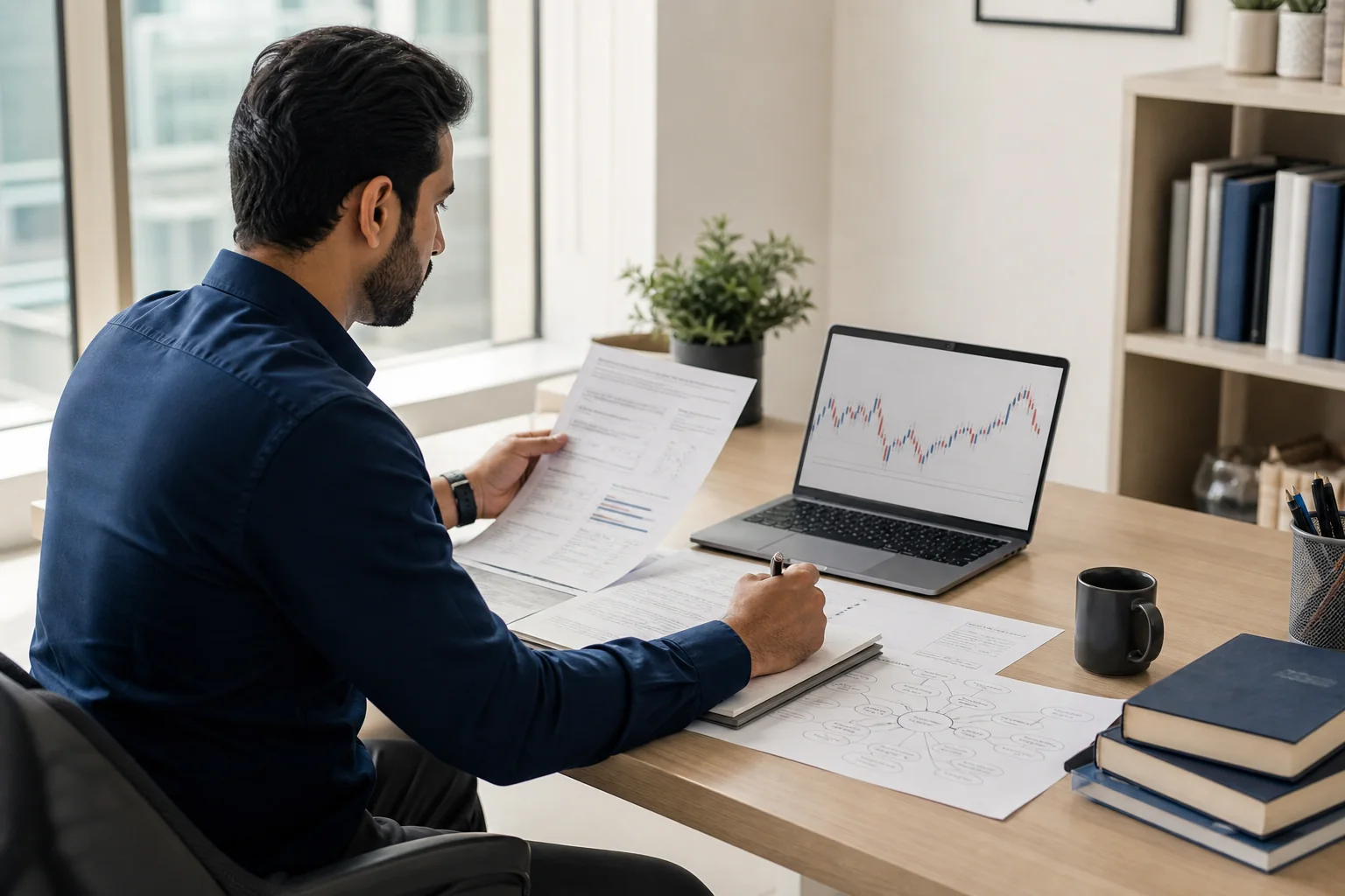 Professional using CFD learning resources in the UAE