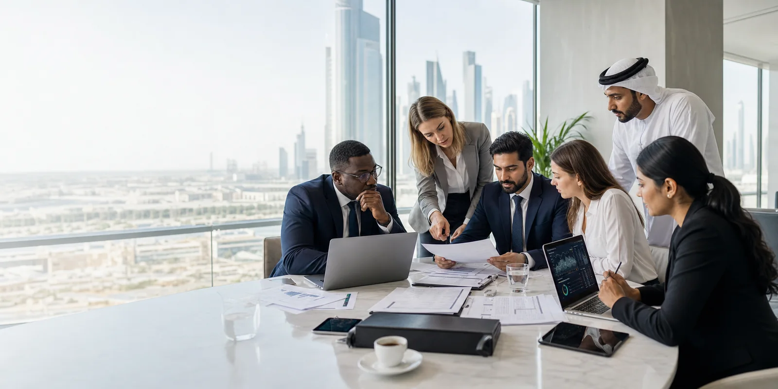 Fraud risk and forensic audit team reviewing evidence in Dubai