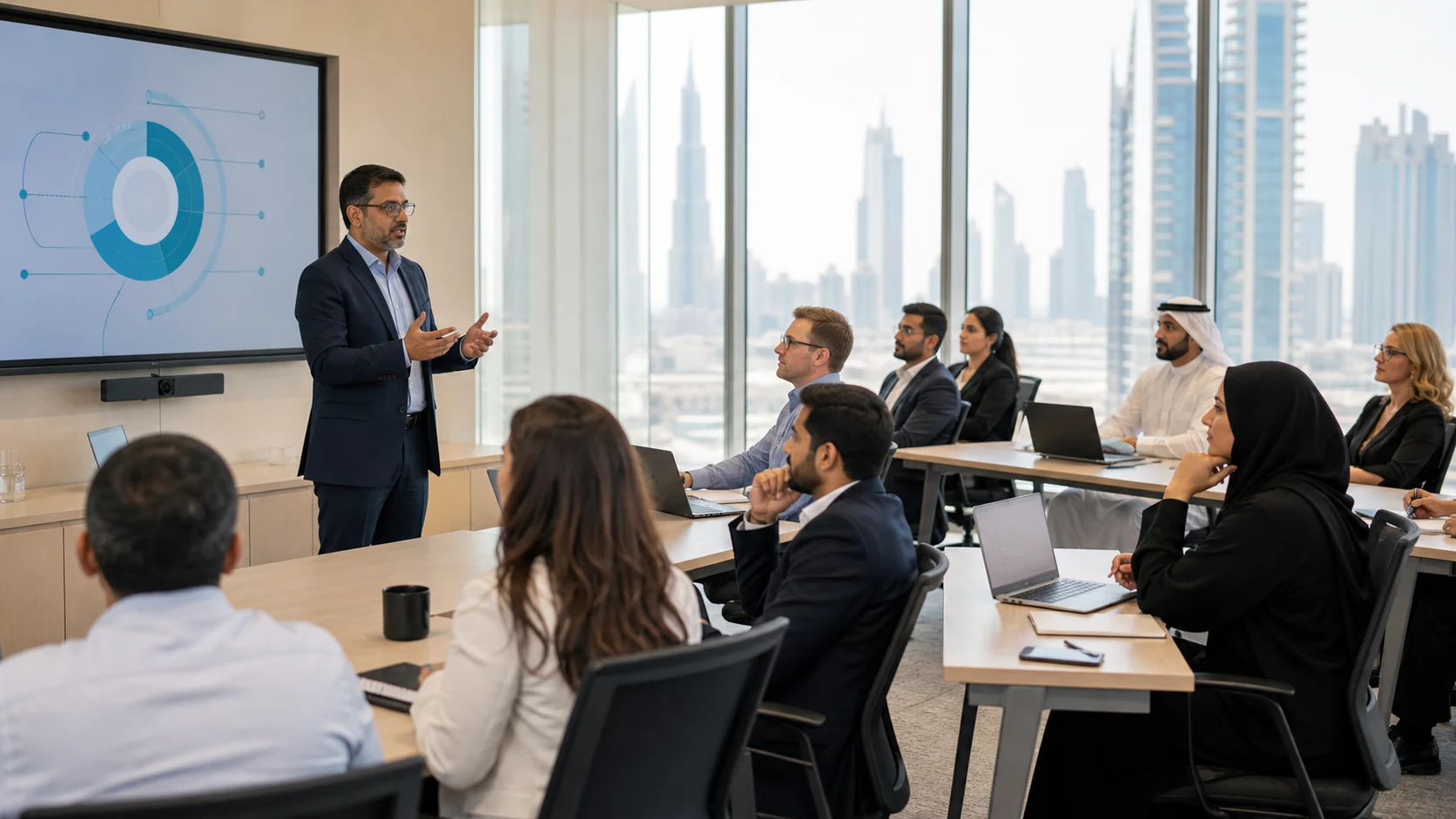 Cybersecurity professionals attending a CISSP training workshop in Dubai