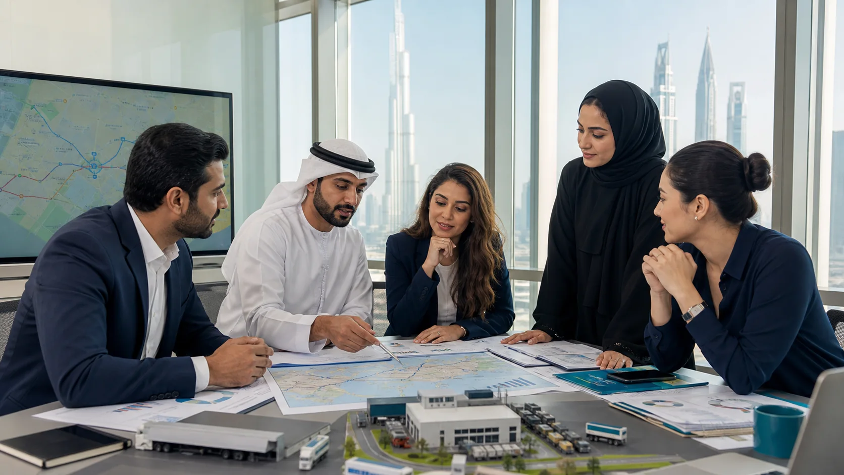 Dubai operations team reviewing a distribution planning decision