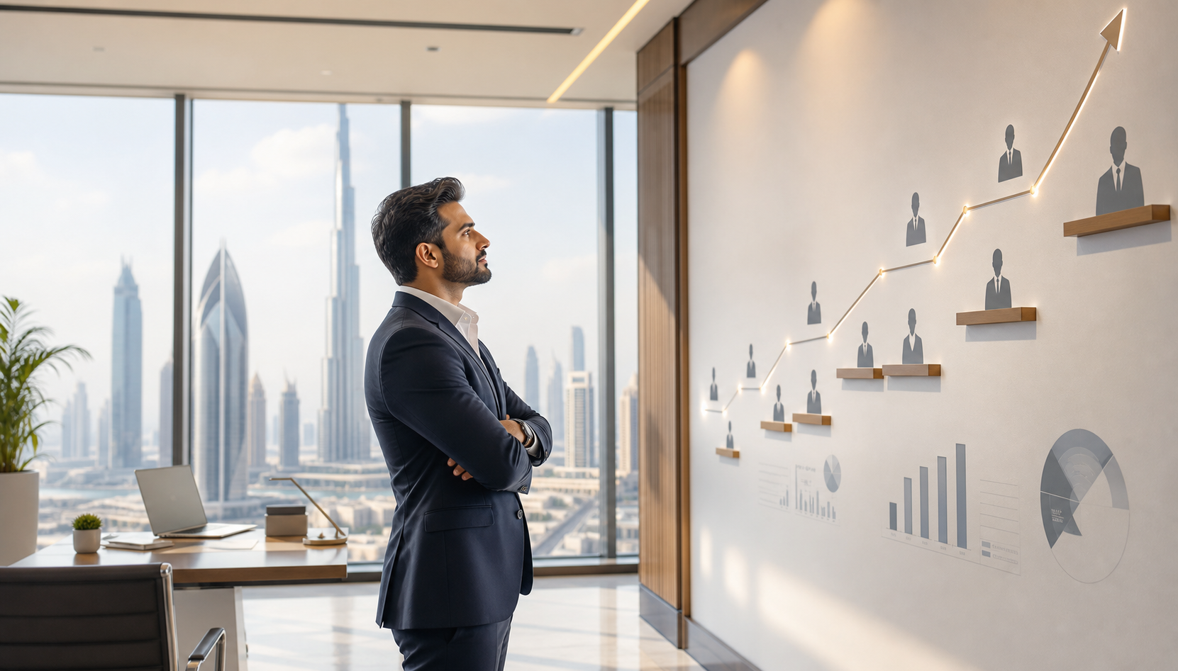 Career progression visualization for a finance professional in Dubai