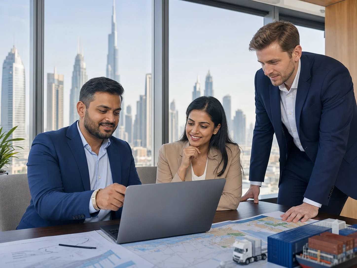 Supply chain professionals building career momentum in a Dubai operations office