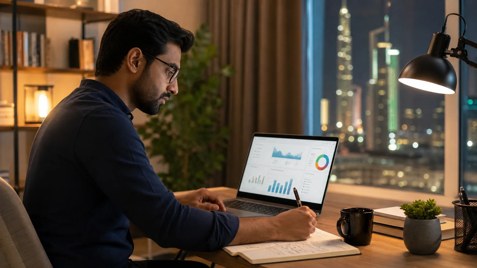 Digital marketing learner studying campaign analytics in Dubai