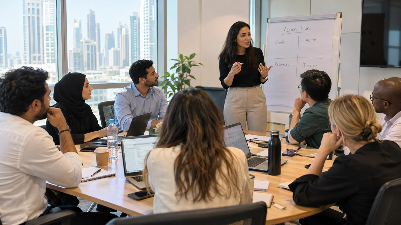 Illustrative corporate workshop with expatriate professionals in Dubai