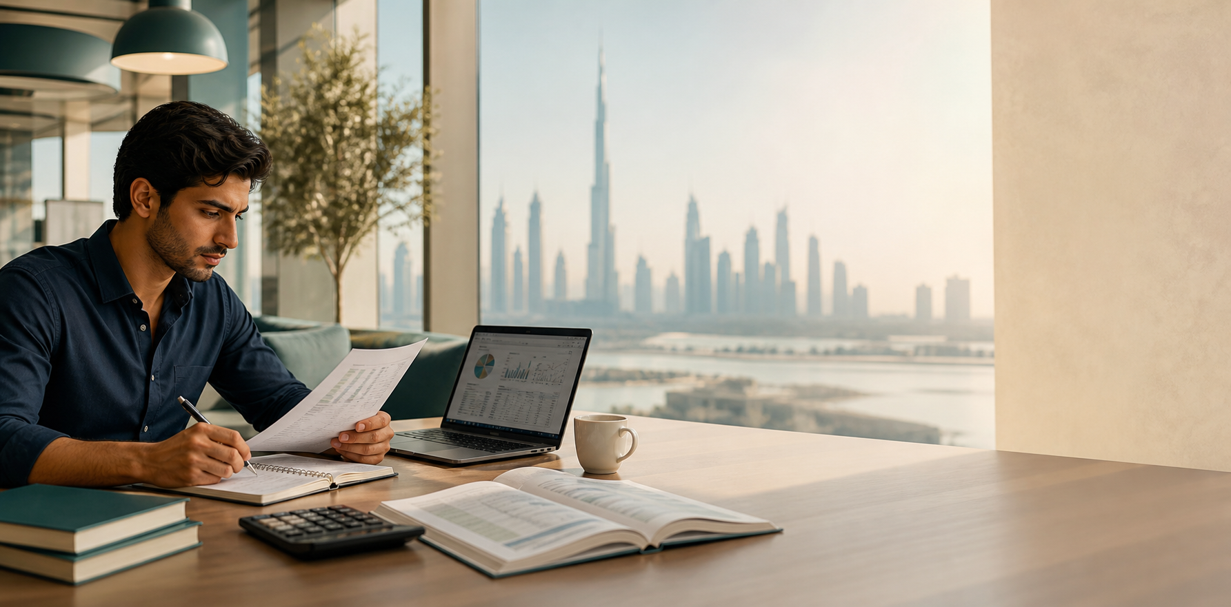 FMAA learner using accounting study resources in Dubai