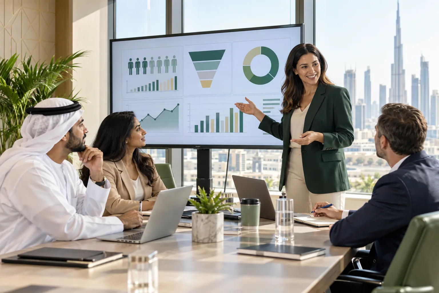 HR professionals practising AI-assisted people analytics in a Dubai workshop