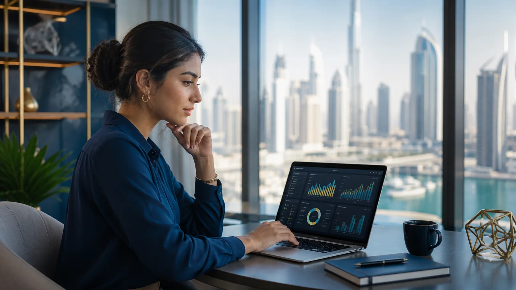 Professional validating a Power BI dashboard in Dubai