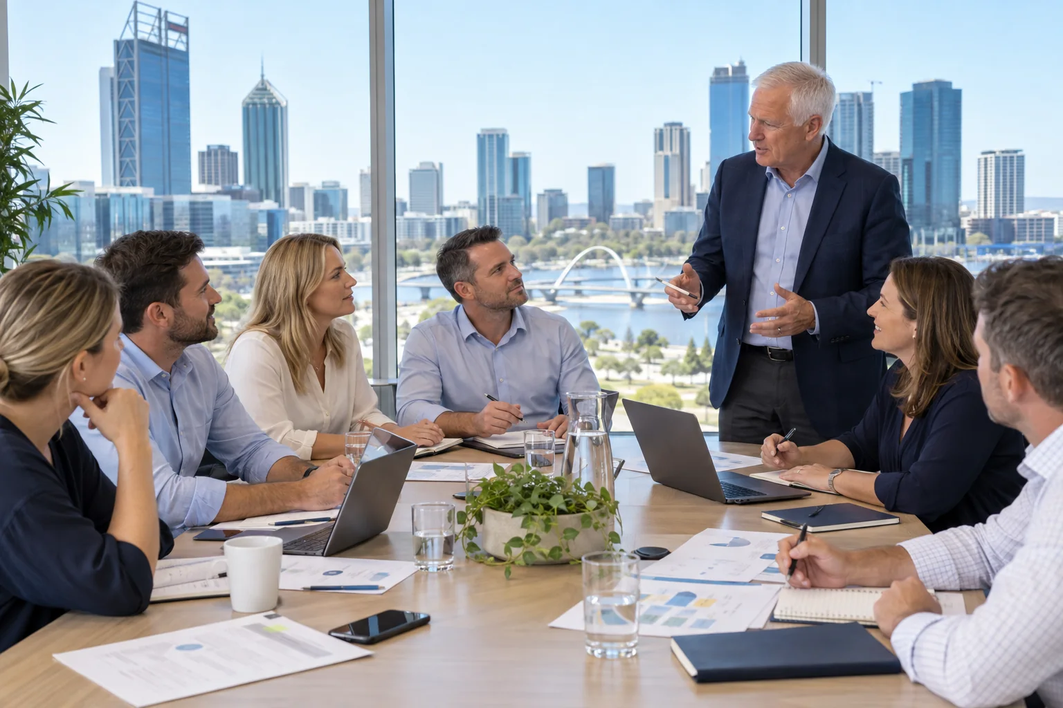 Corporate team participating in an EduDelphi professional training workshop in Perth