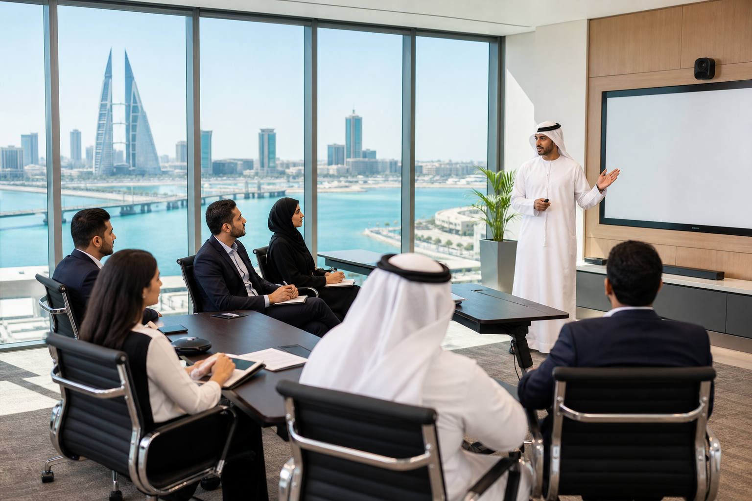 Corporate training room for EduDelphi Bahrain professional learning