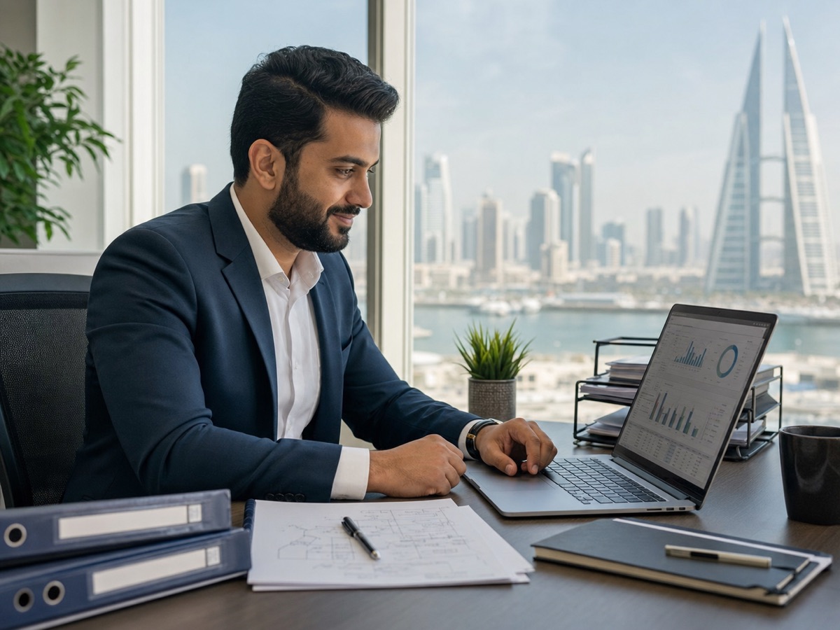 Bahrain procurement professional reviewing a positive career milestone in Manama