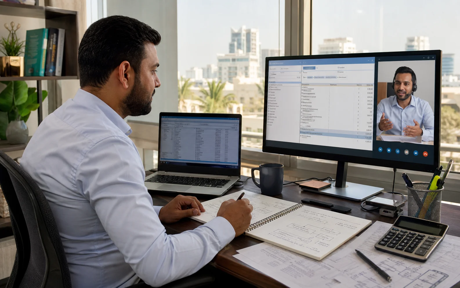 Finance professional revising TallyPrime accounting workflows in Manama