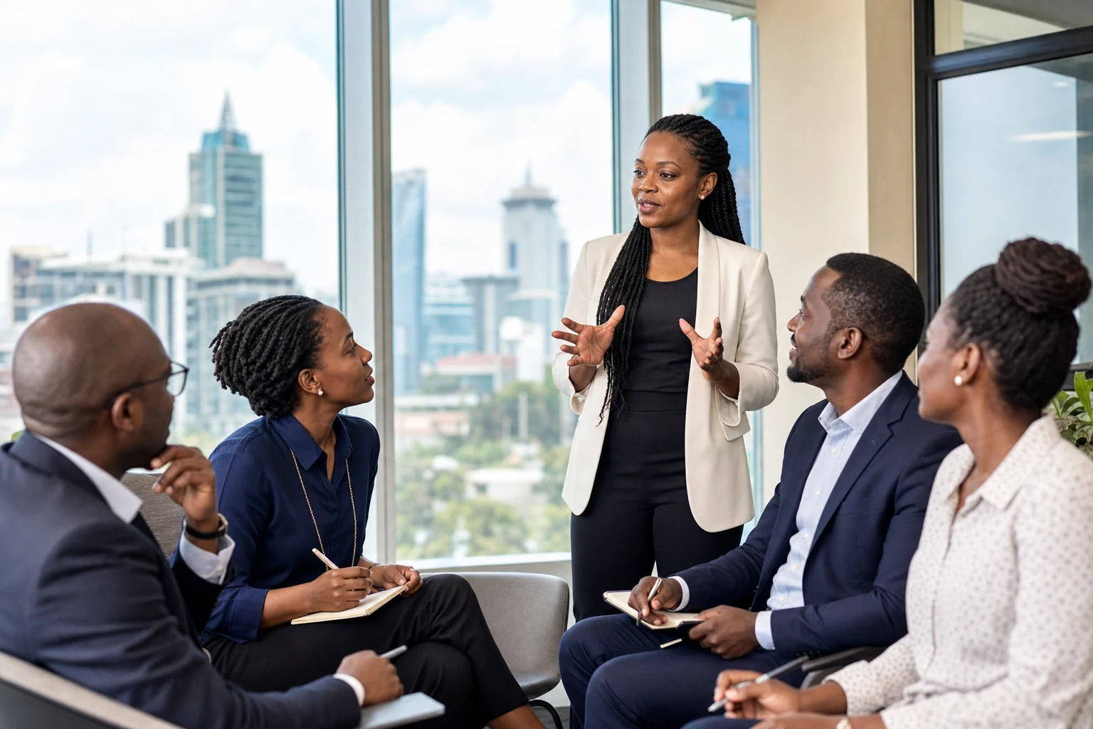 Professional discussion in a Nairobi executive learning setting