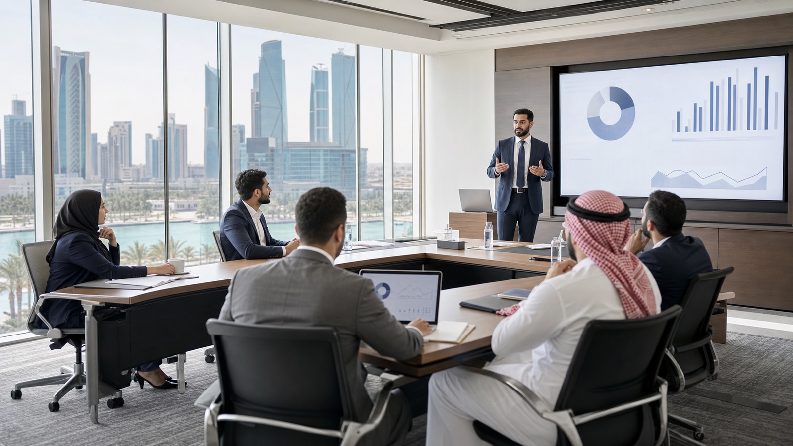 Saudi and international procurement professionals in a live CIPS Level 4 training workshop