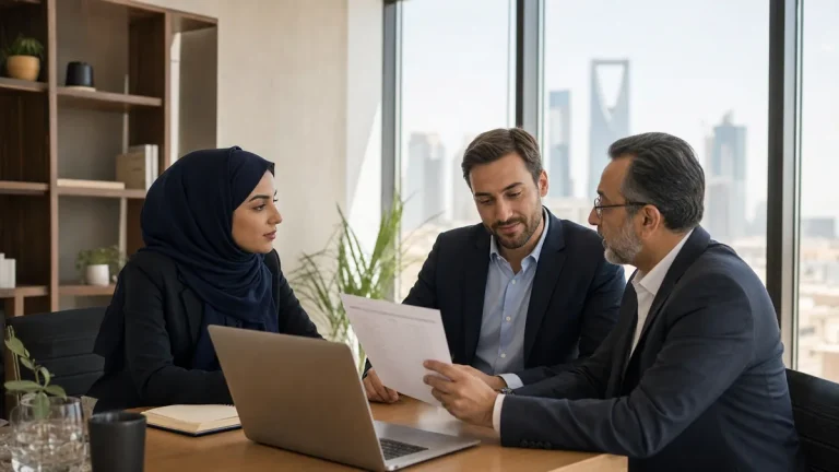Saudi accounting professionals reviewing a US CPA jurisdiction checklist