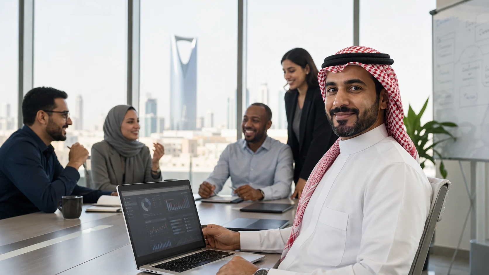 Saudi quality professional leading a quality management discussion in Riyadh