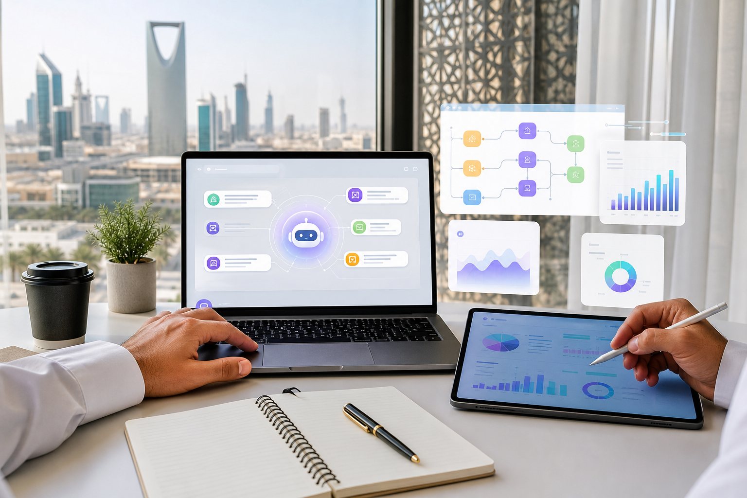AI productivity training workspace for Saudi professionals