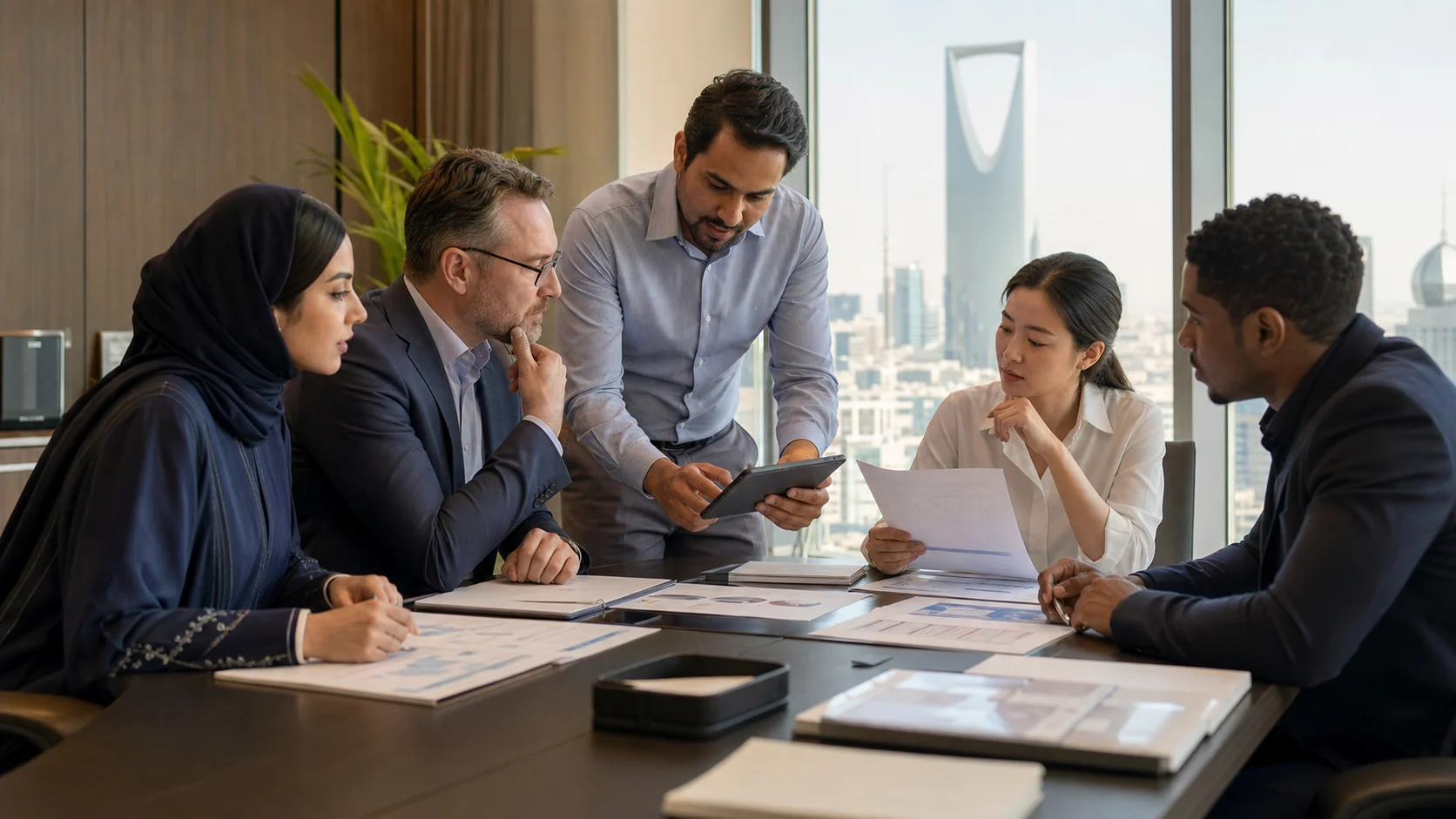 Quality professionals reviewing audit evidence in Riyadh, Saudi Arabia