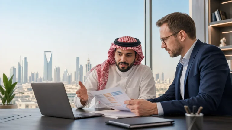 Saudi finance professionals comparing US CMA and ACCA career pathways in Riyadh