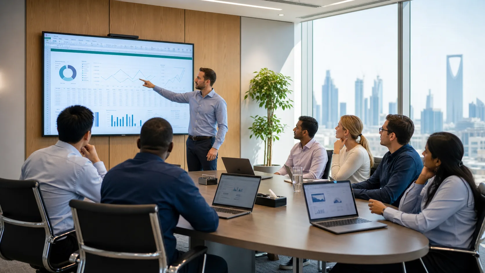 International professionals attending an Advanced Excel workshop in Saudi Arabia