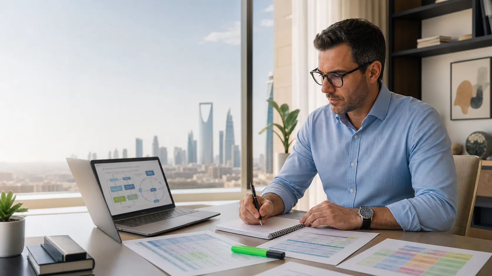 Professional studying ISO 22301 Lead Auditor materials in Saudi Arabia