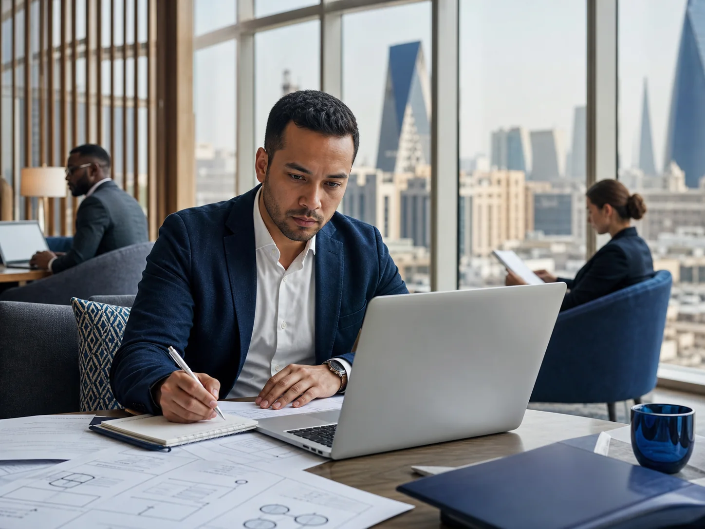 Information security professional studying ISO 27001 audit preparation in Riyadh