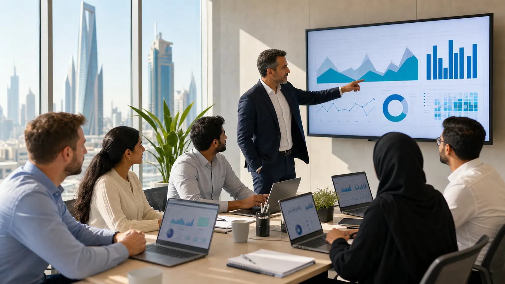 International professionals attending a Power BI training workshop in Riyadh