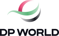 DP World logo — organisation that received Microsoft 365 Copilot training from EduDelphi in Saudi Arabia