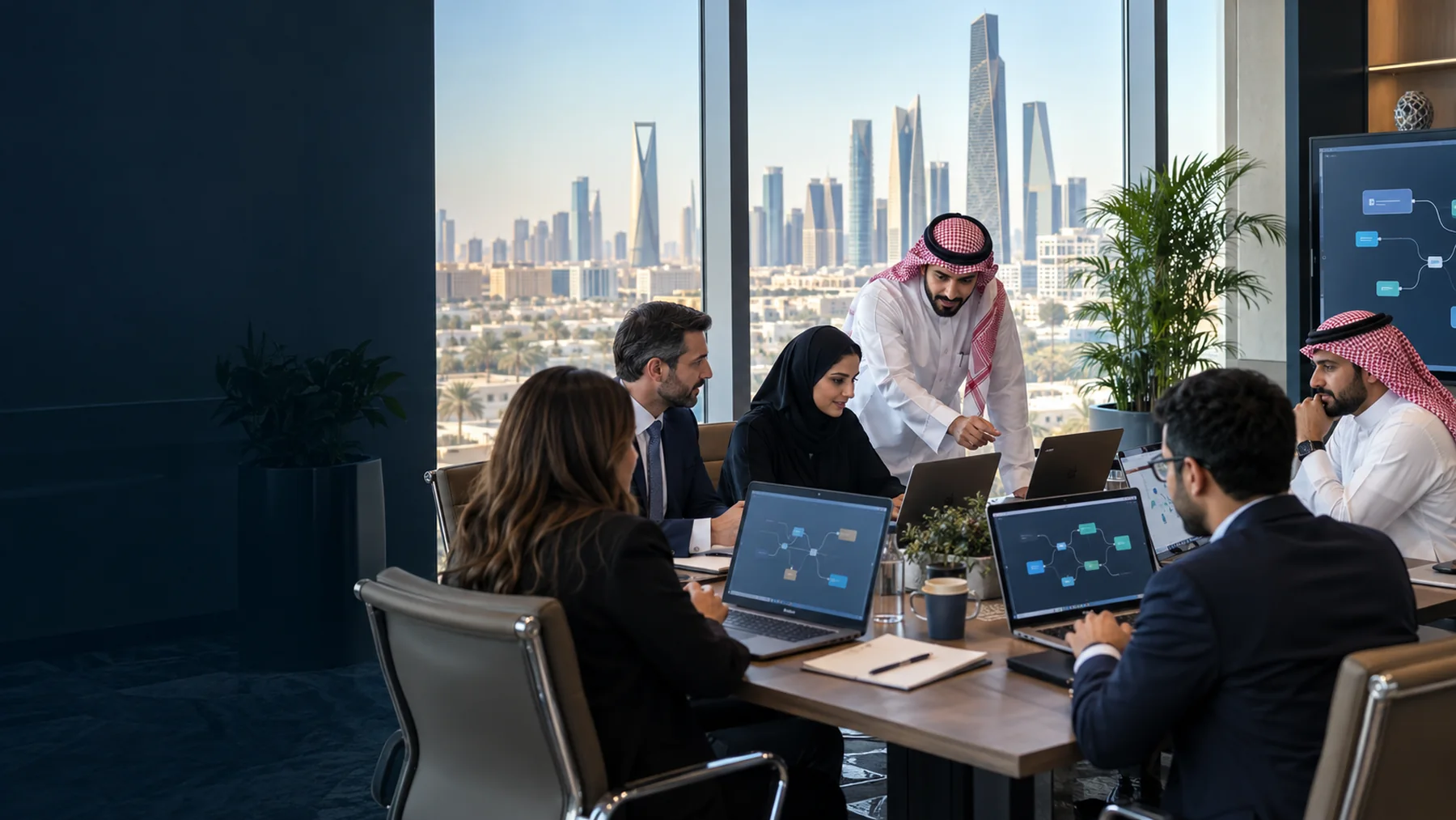 Professionals building enterprise AI agents during Microsoft Copilot Studio training in Riyadh, Saudi Arabia