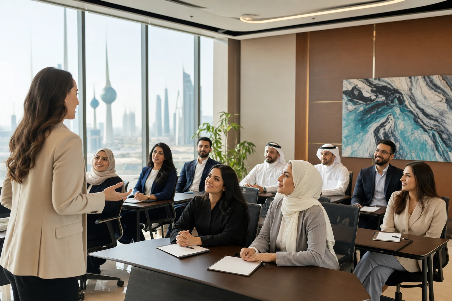 Professionals in a Kuwait training environment