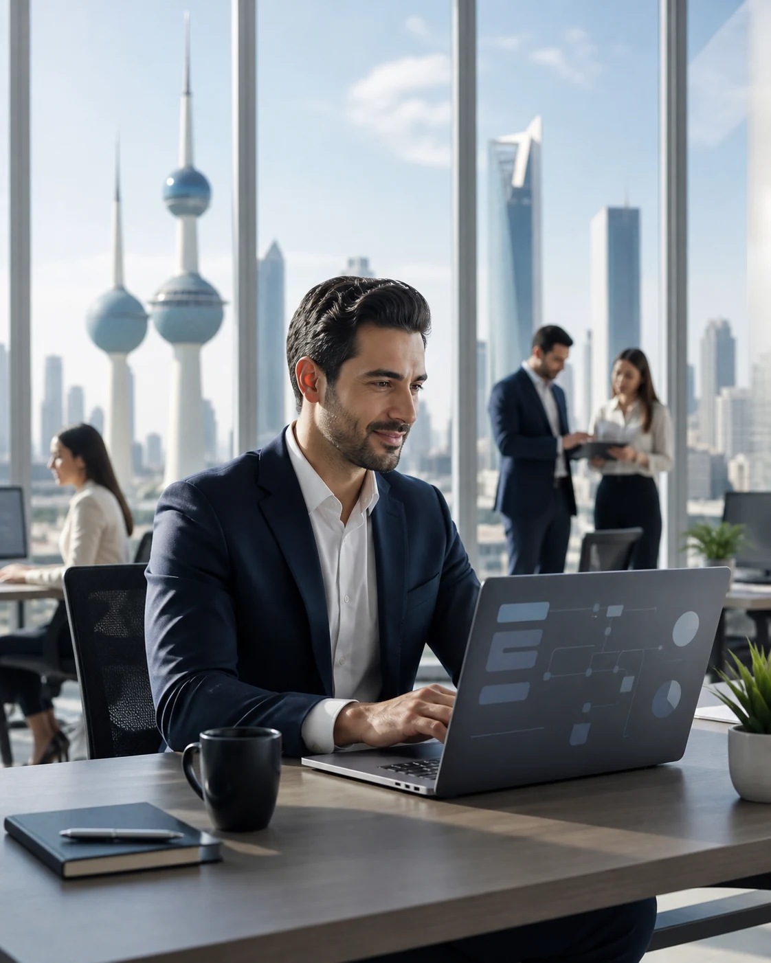 Professional developing ChatGPT skills for career growth in Kuwait
