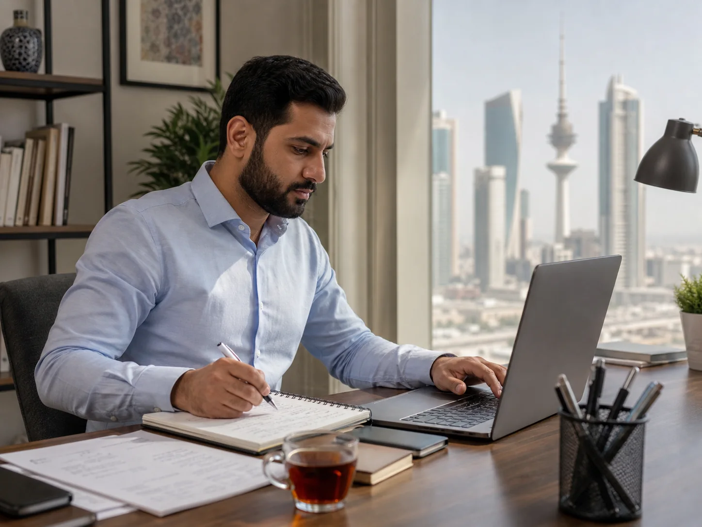 Accounting professional studying practical Zoho Books workflows in Kuwait