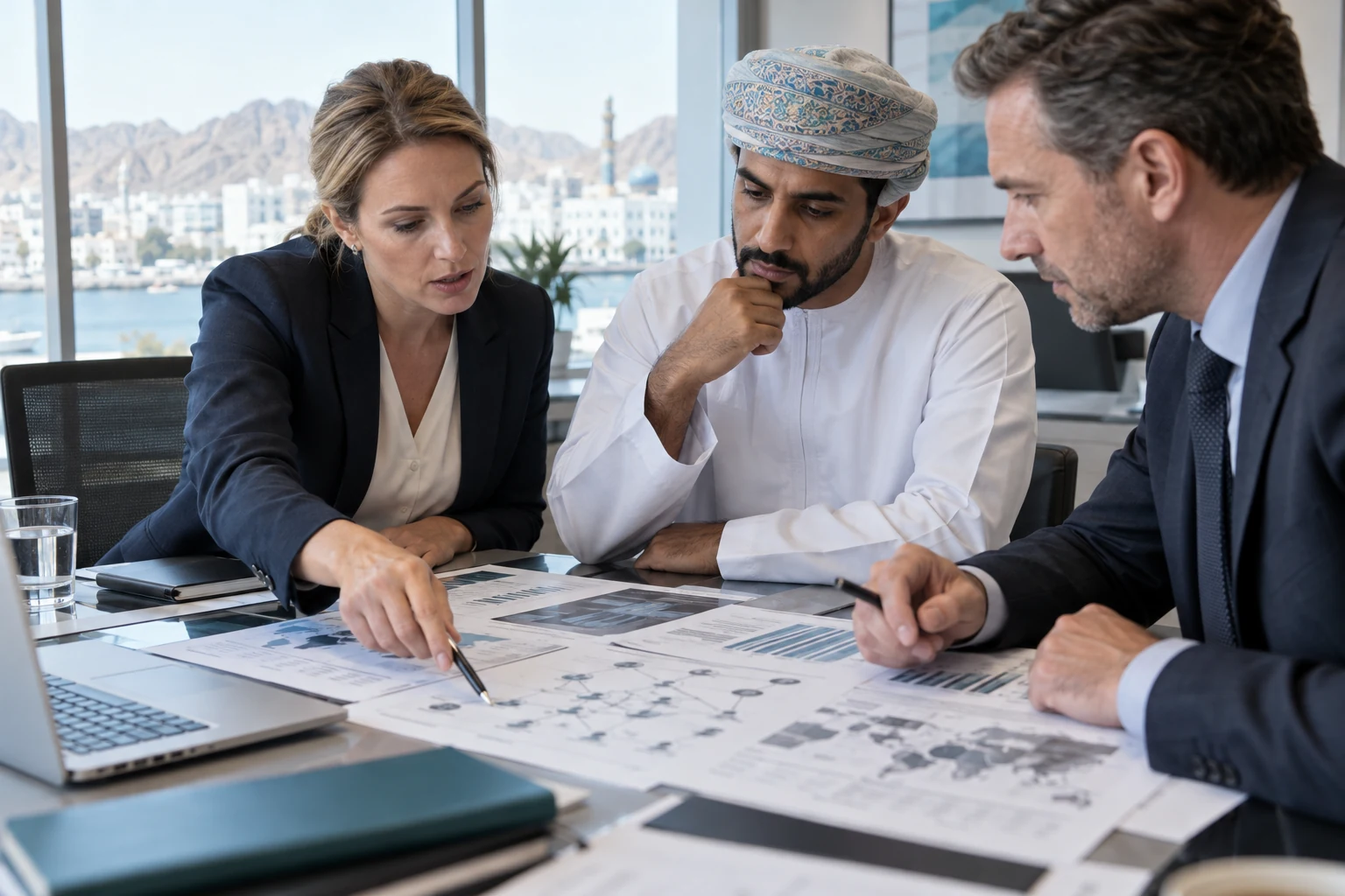 Compliance professionals analysing customer risk and beneficial ownership during CAMS training in Oman