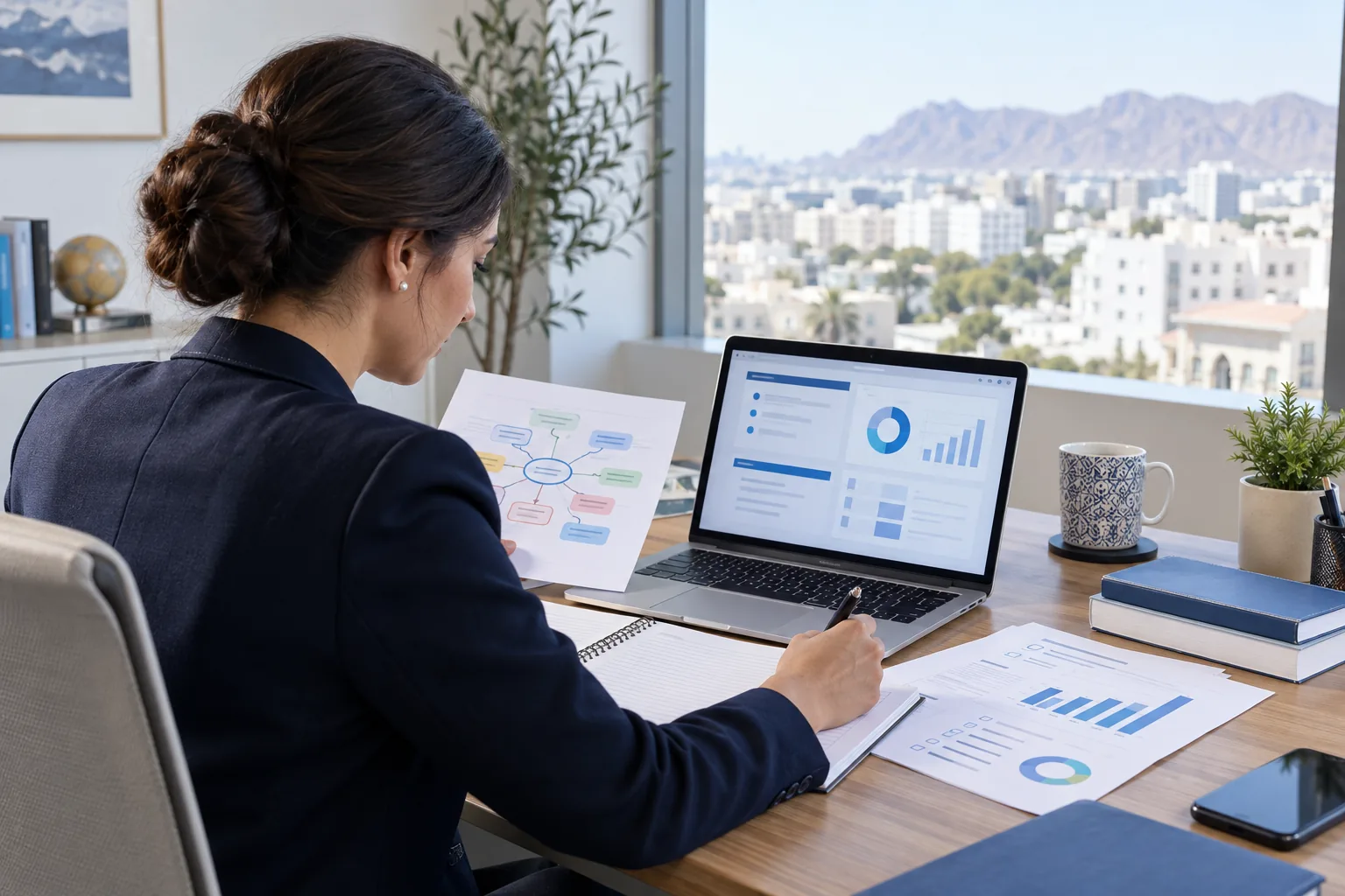 Professional using EduDelphi CIPS Level 4 revision resources in Oman