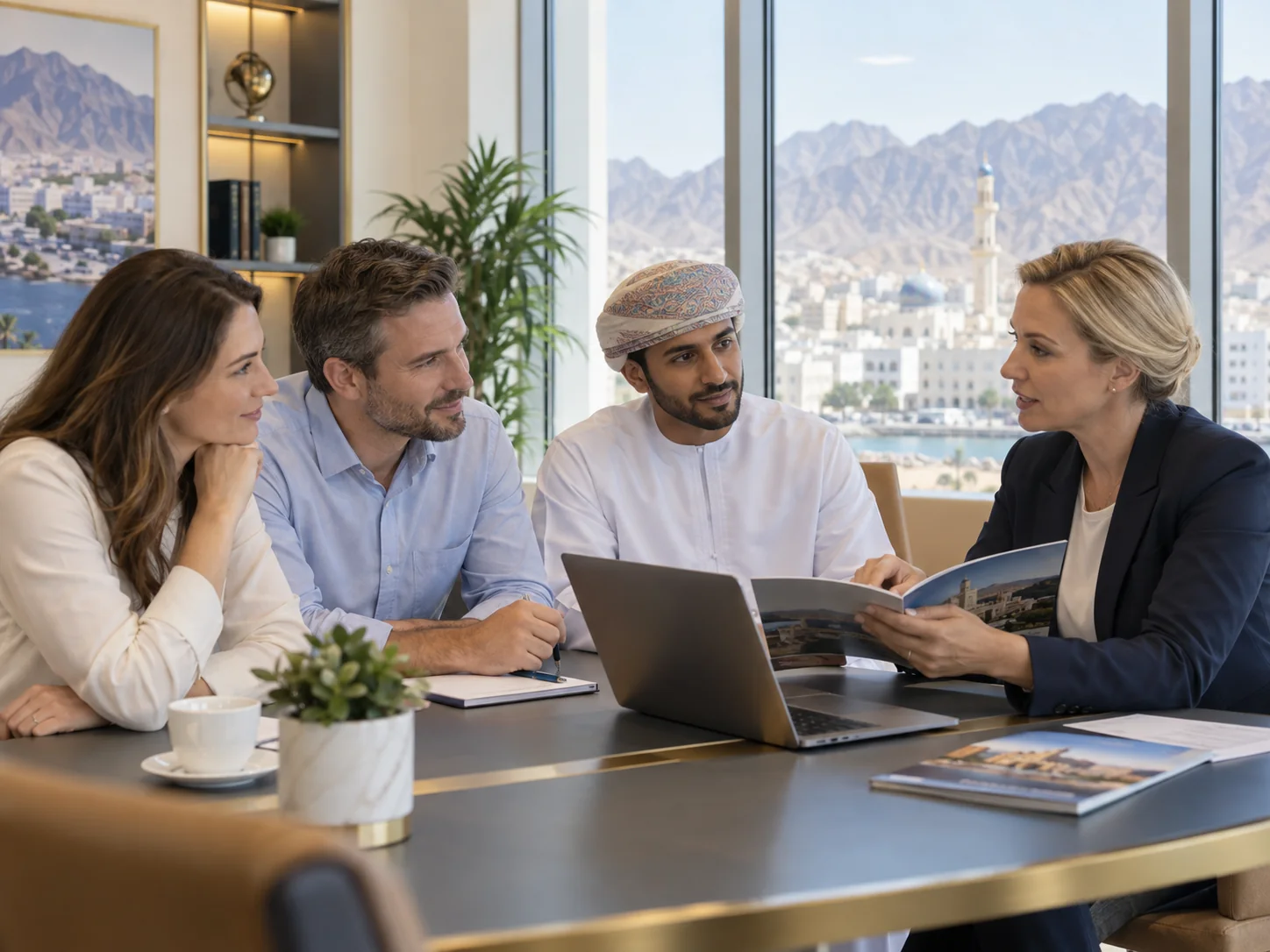 Course advisor discussing professional learning options in Muscat