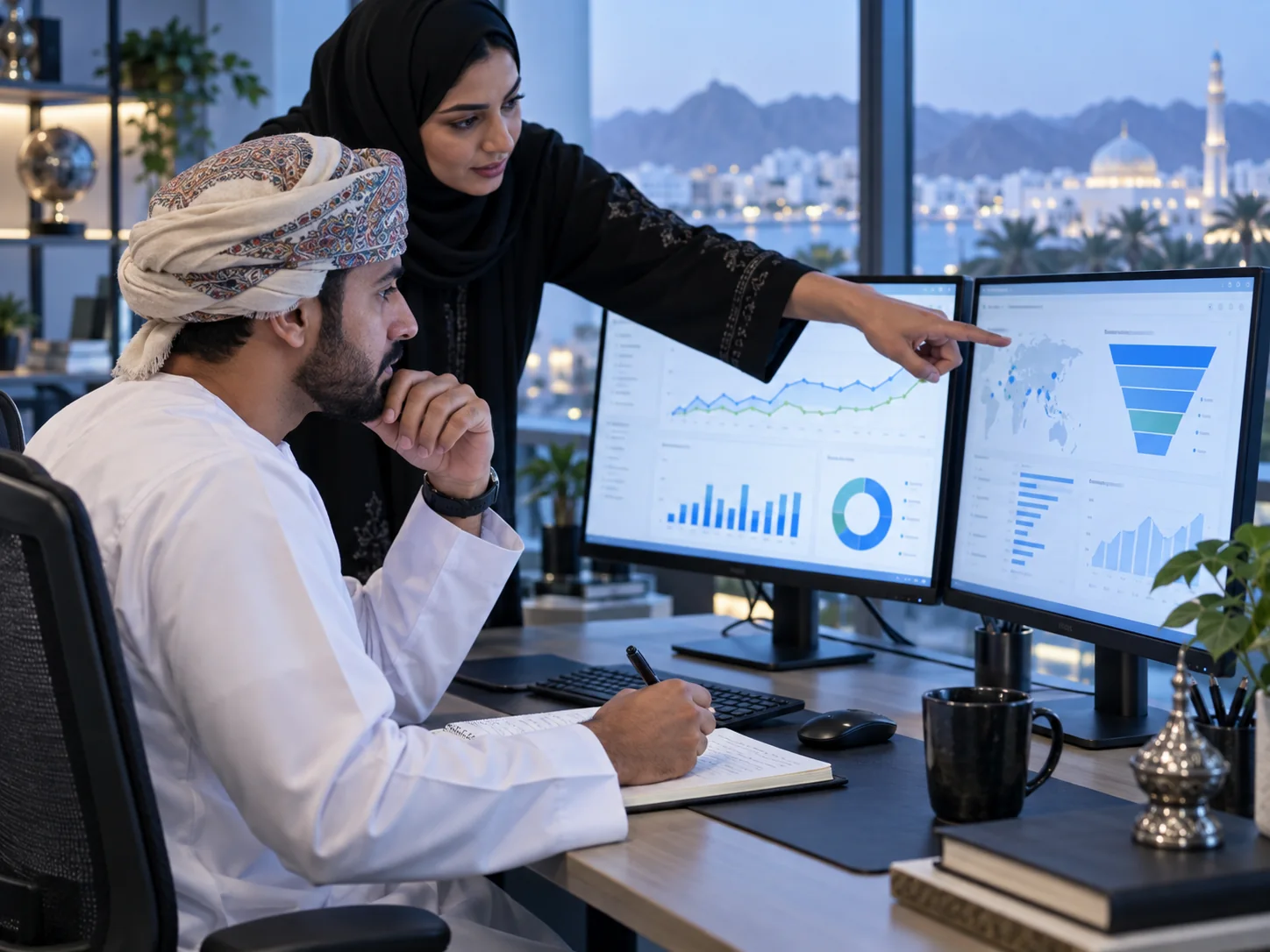 GA4 analytics and conversion tracking exercise in an Oman digital marketing course