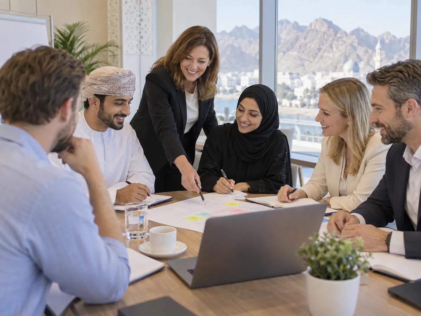 Illustrative group exercise with a diverse corporate training audience in Oman