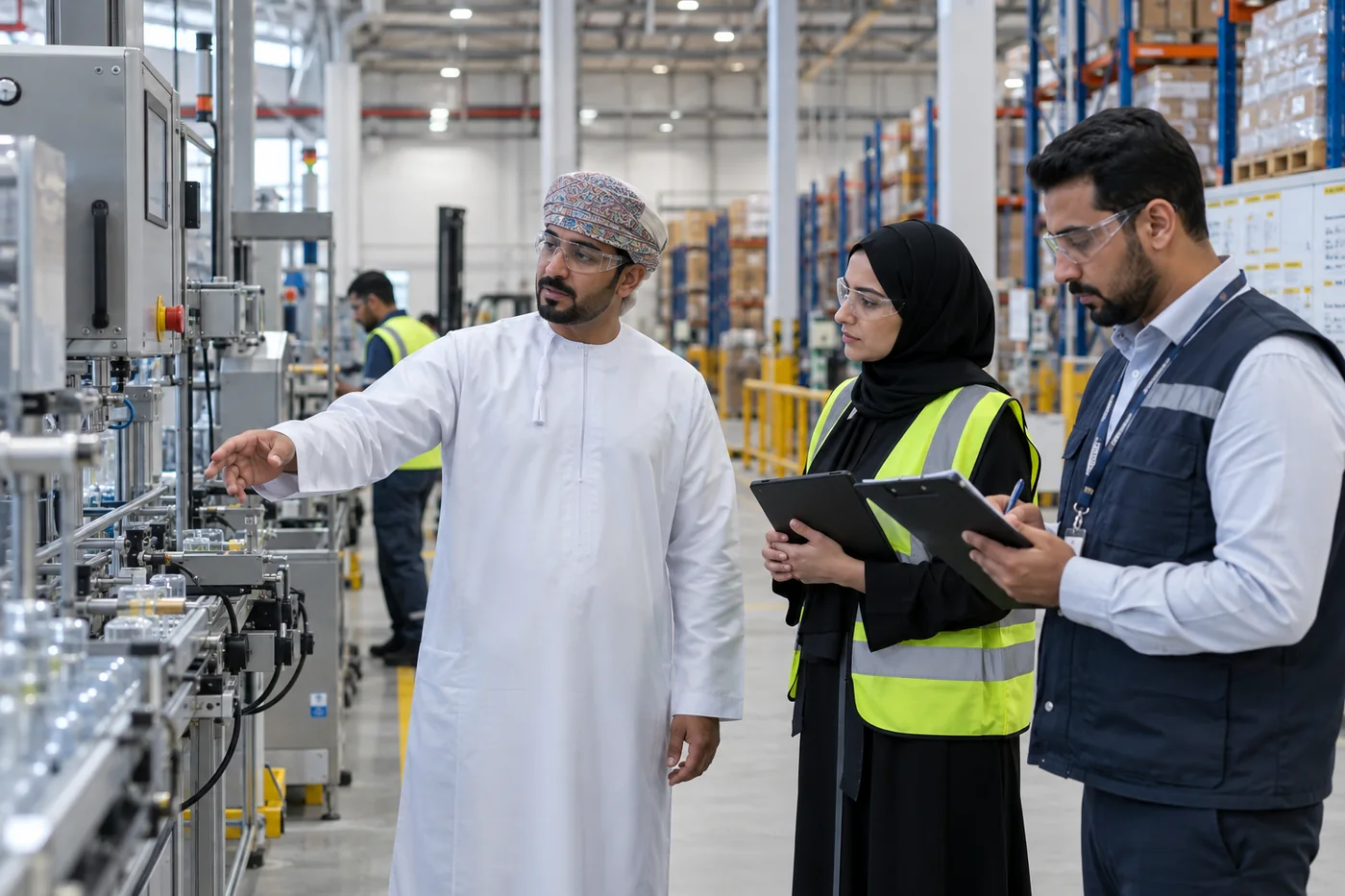 QMS audit team evaluating process evidence during practical training in Oman