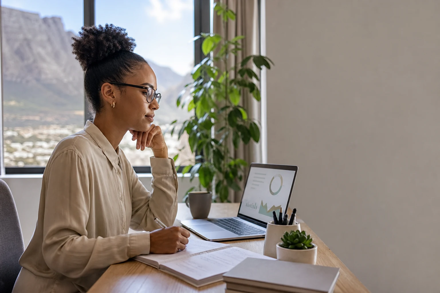 Procurement professional in South Africa using digital CIPS study materials