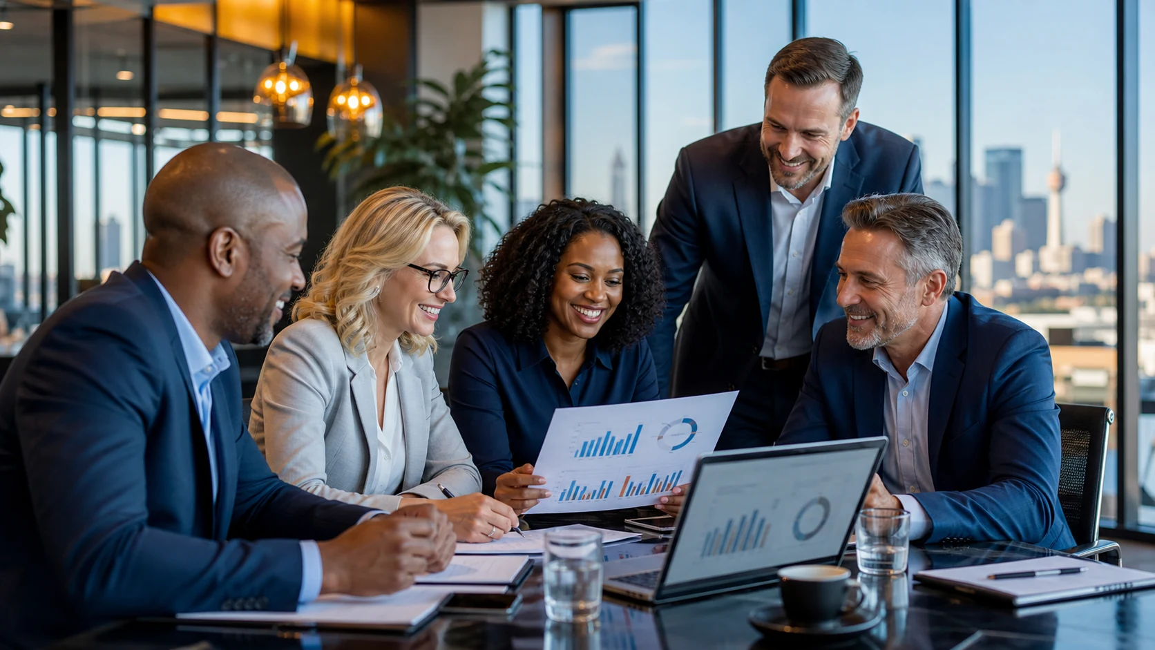 South African finance team reviewing a commercial budget decision