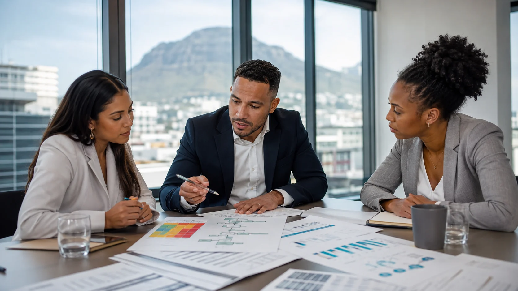 South African audit professionals discussing evidence and controls in a workshop