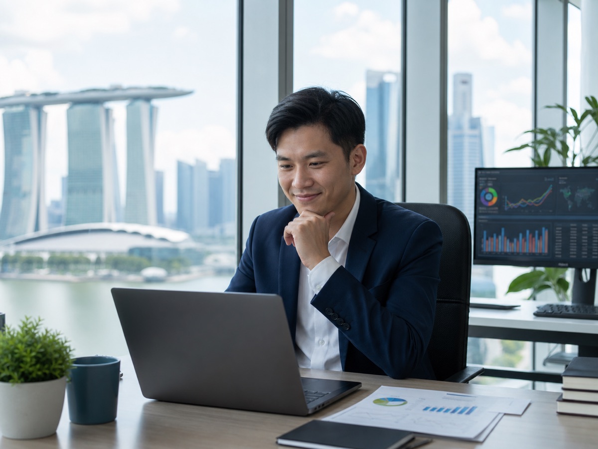 Singapore procurement professional celebrating a positive career milestone