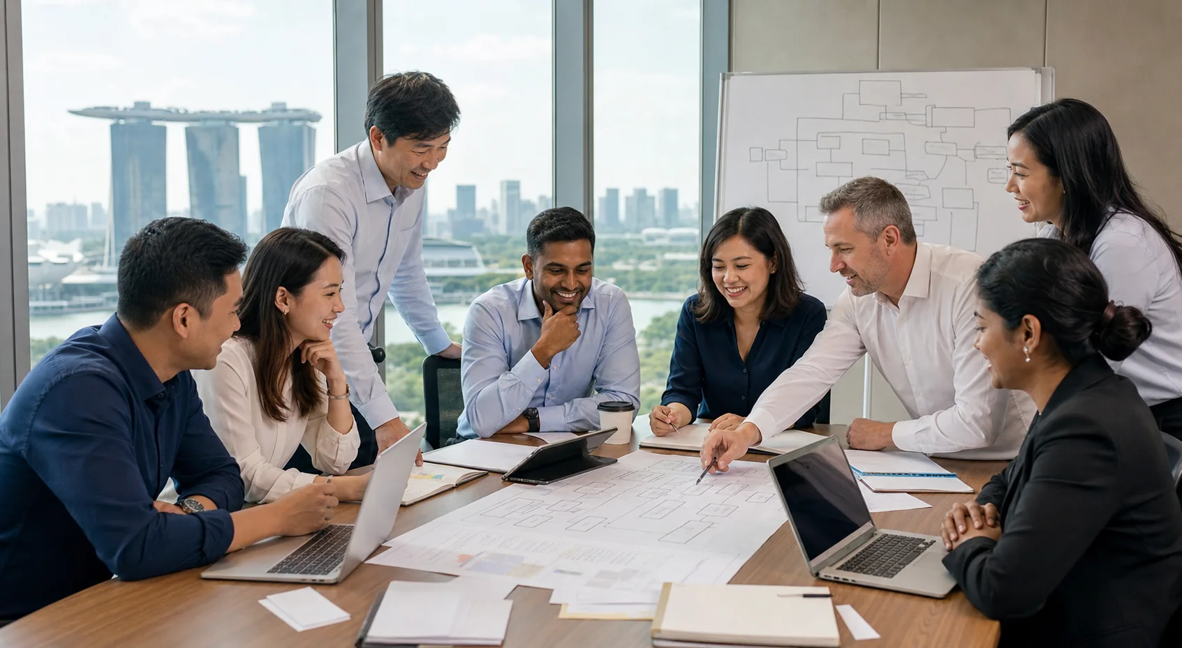 Professionals in an ISO 9001 quality management workshop in Singapore